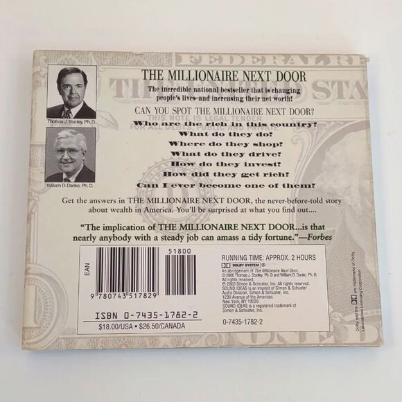 The Millionaire Next Door The Surprising Secrets of America's Rich CD Audio NWT - Picture 2 of 7